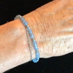 Merx Jewelry - Merx Silver/Blue Beads Bracelet Merx Jewelry - Merx Silver/Blue Beads Bracelet